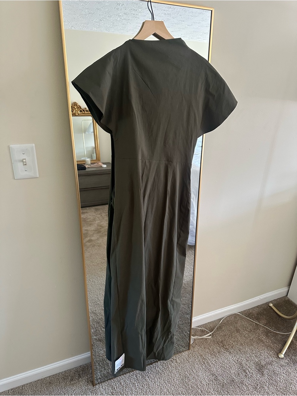 ASOS DESIGN
ruched waist bengaline midi dress in khaki green - Picture 3 of 3